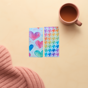 Colorful Hearts Magnetic Bookmark Duo