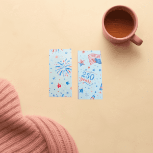 Fourth of July Magnetic Bookmark Set – cozy reader lifestyle flat lay with coordinating magnetic bookmarks – The Simply Magnetic Shoppe