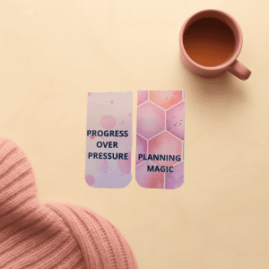 Raising Readers Magnetic Bookmark Duo – cozy reader lifestyle flat lay with coordinating magnetic bookmarks – The Simply Magnetic Shoppe